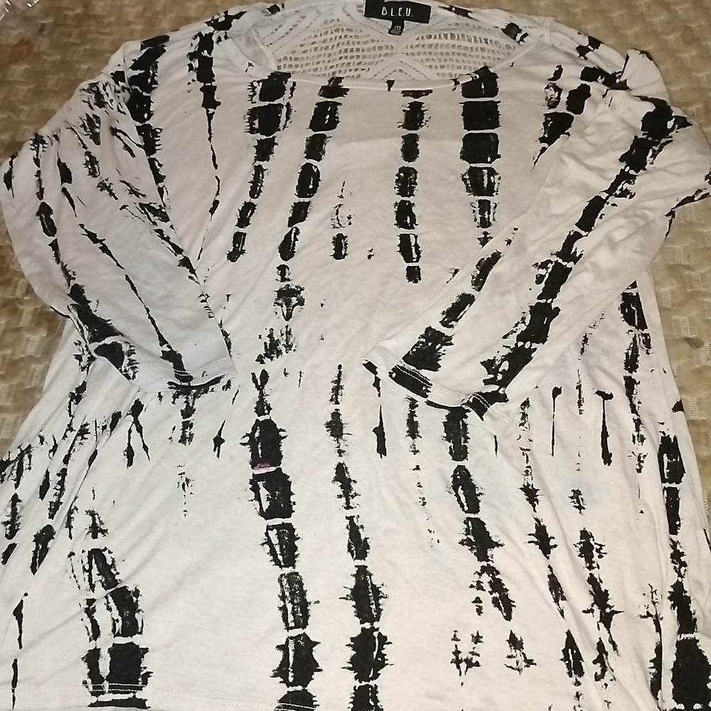 MD B.L.E.U. Inkblots Lace Back Blouse